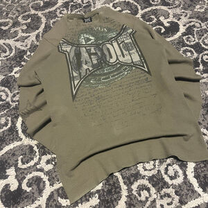 Men's Tapout Long Sleeve Tee XL Olive Green Black